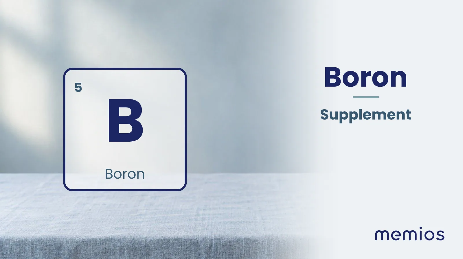 The chemical symbol B for Boron, drawn on pale linen.