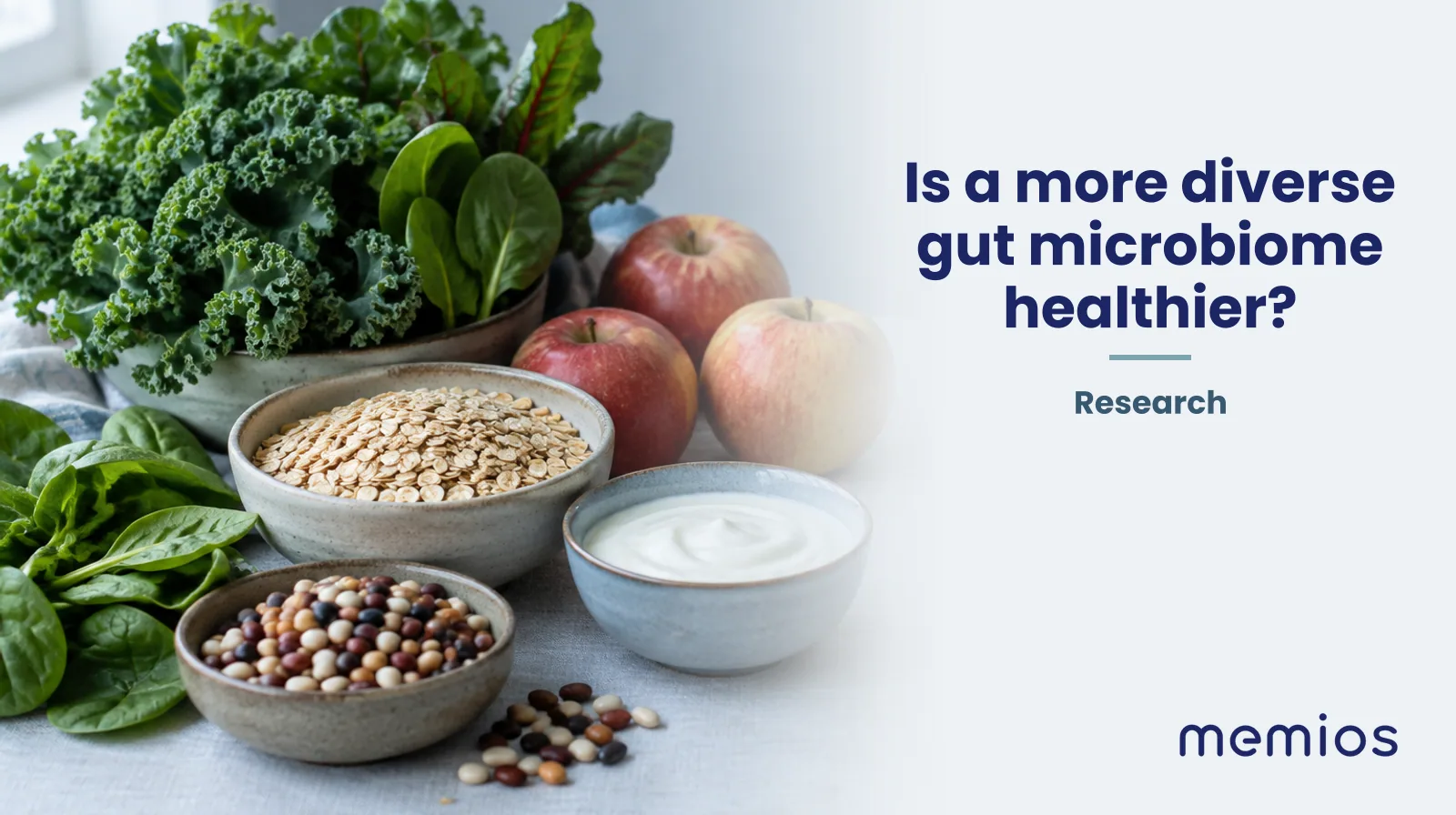 Photograph for Is a more diverse gut microbiome healthier?: whole foods on pale linen.