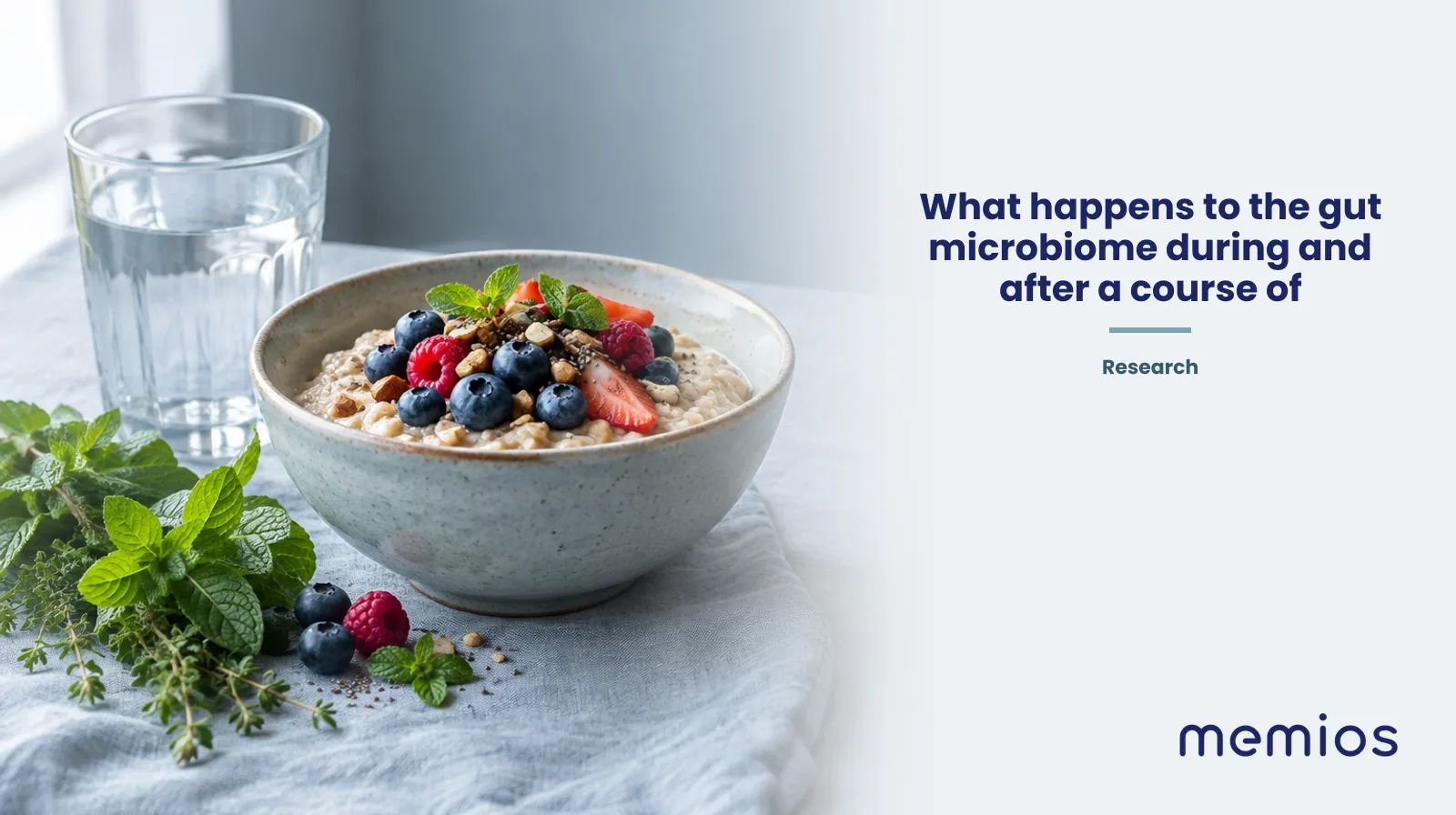 Photograph for What happens to the gut microbiome during and after a course of antibiotics?: whole foods on pale linen.