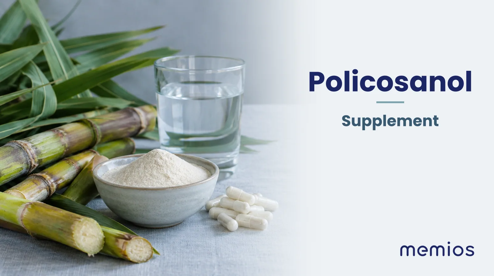Photograph for Policosanol: its natural source and a bowl of powder or capsules on pale linen.